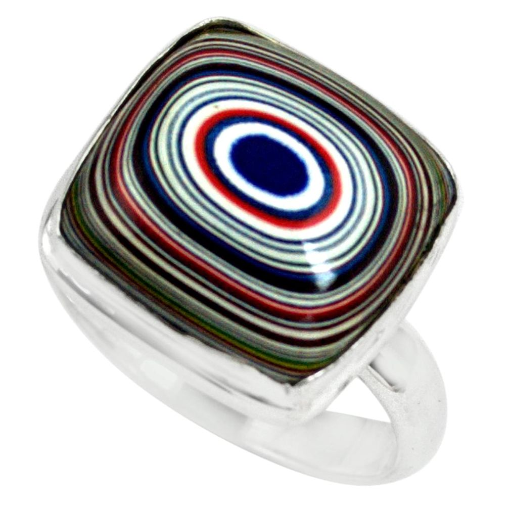 8.77cts fordite detroit agate 925 silver solitaire ring jewelry size 7.5 p79243