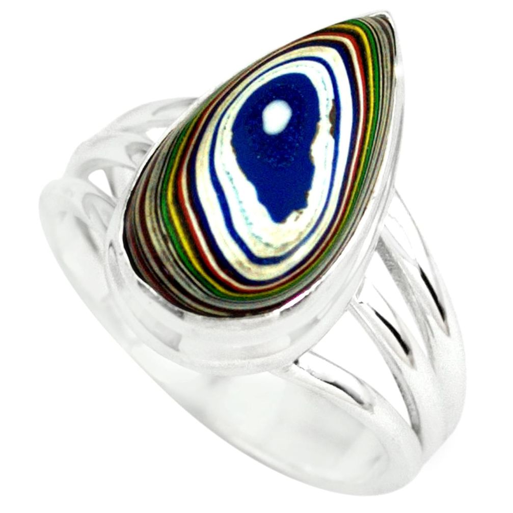 6.10cts fordite detroit agate 925 silver solitaire ring jewelry size 6.5 p79246