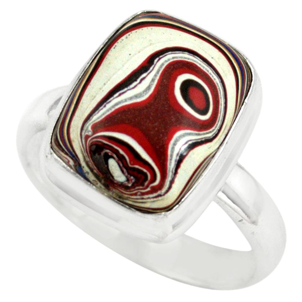 6.10cts fordite detroit agate 925 silver solitaire ring jewelry size 8 p79248