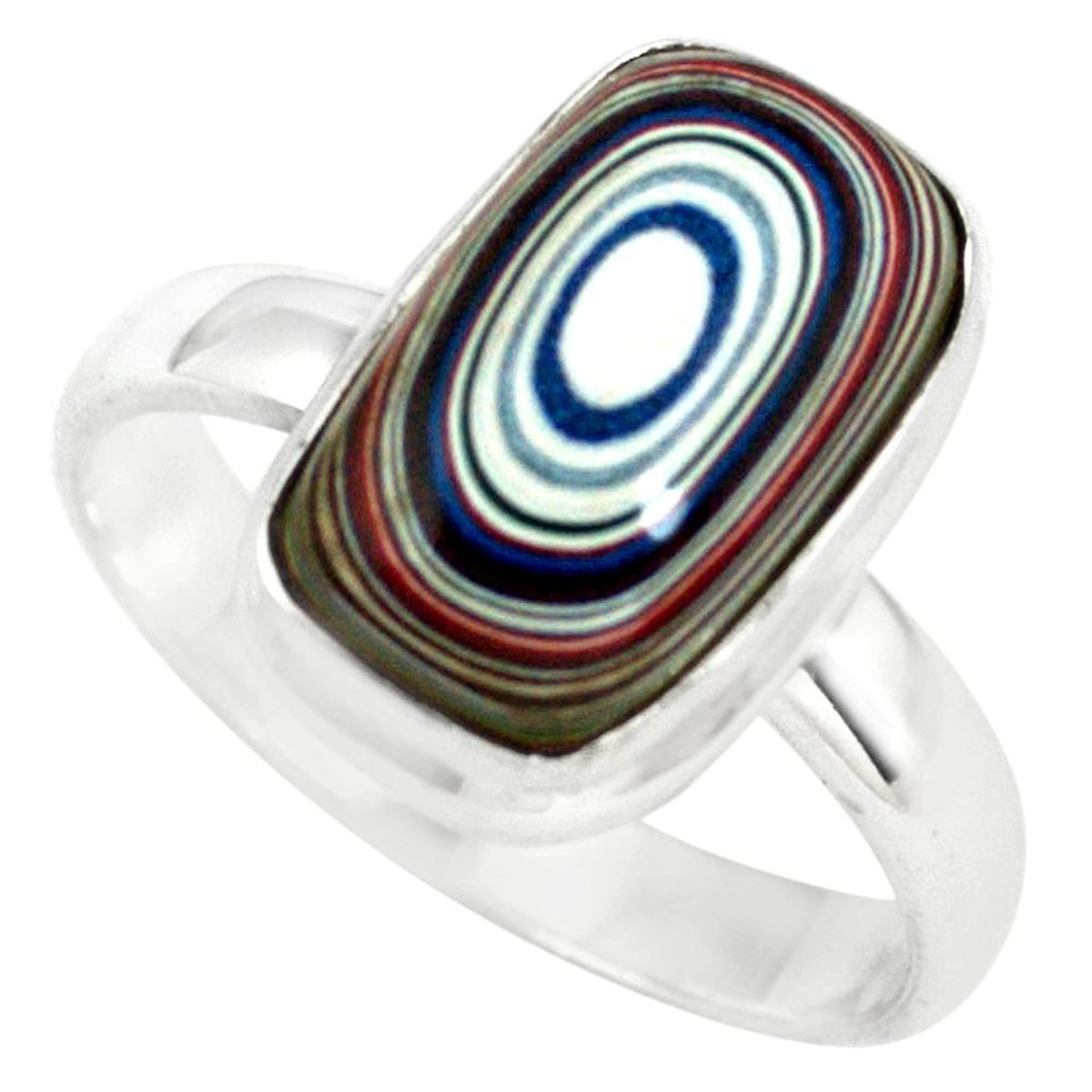 5.81cts fordite detroit agate 925 silver solitaire ring jewelry size 7.5 p79250
