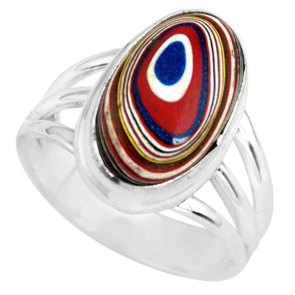 6.10cts fordite detroit agate 925 silver solitaire ring jewelry size 6 p79251