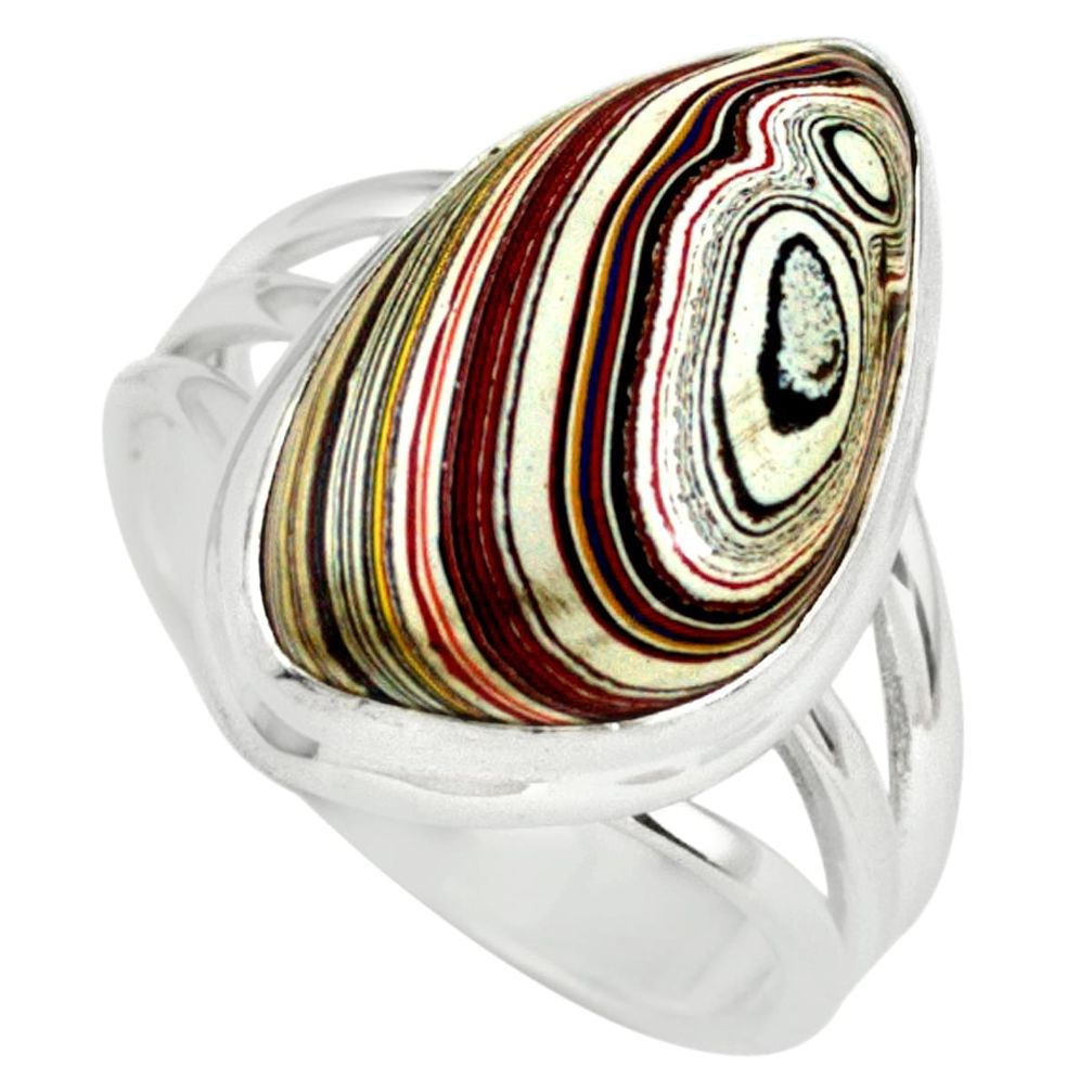 10.78cts fordite detroit agate 925 silver solitaire ring jewelry size 8 p79260