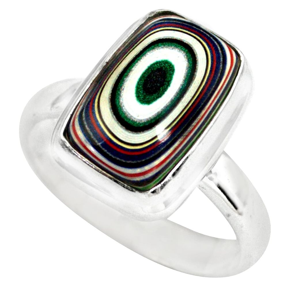5.11cts fordite detroit agate 925 silver solitaire ring jewelry size 7 p79261