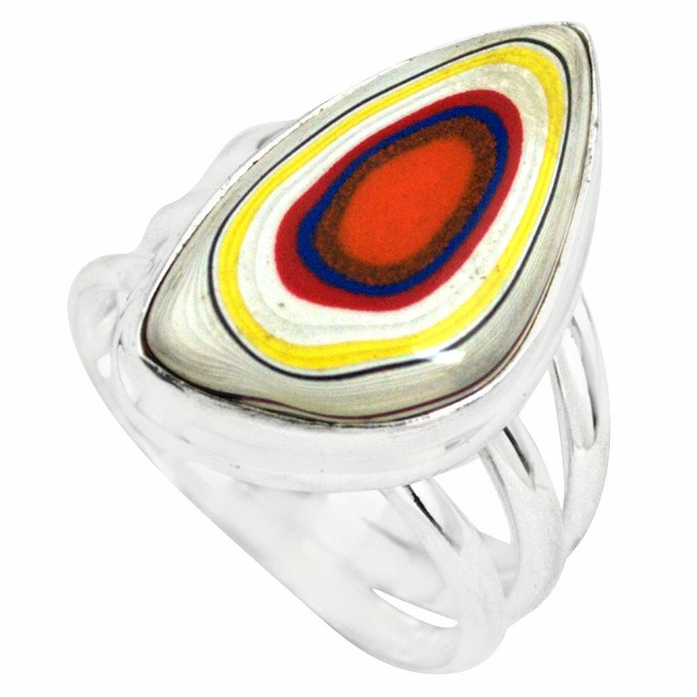 11.23cts fordite detroit agate 925 silver solitaire ring jewelry size 6.5 p79271