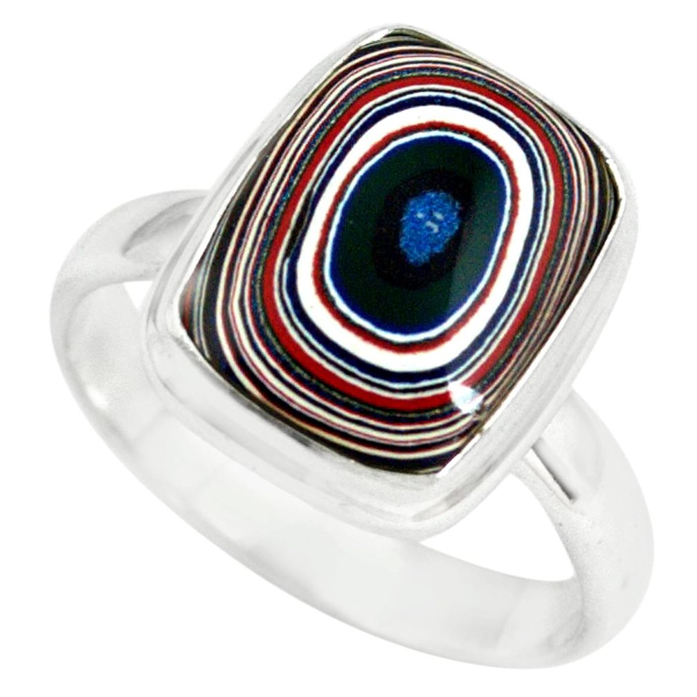 5.81cts fordite detroit agate 925 silver solitaire ring jewelry size 8.5 p79272