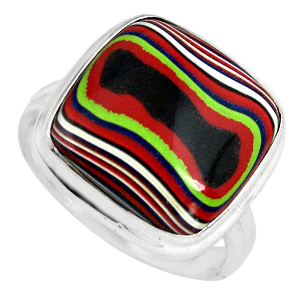 10.78cts fordite detroit agate 925 silver solitaire ring jewelry size 8.5 p79276