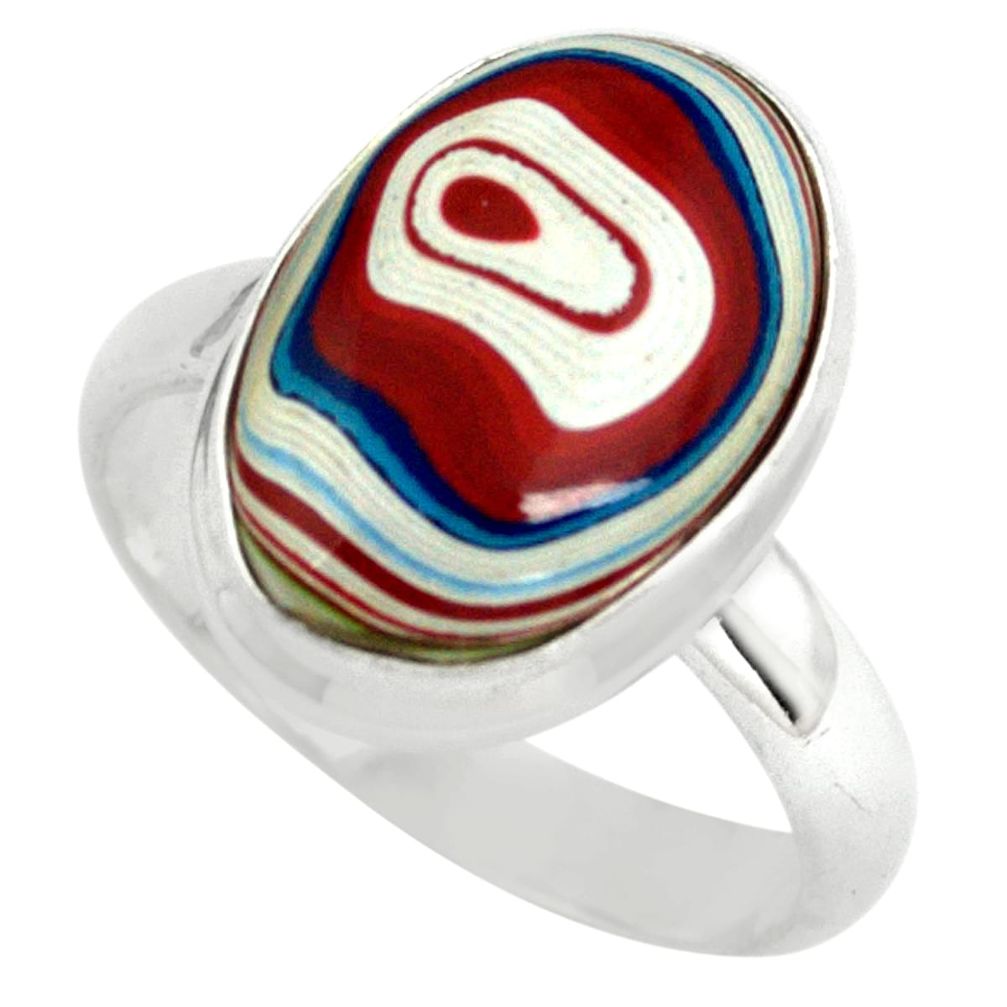 6.39cts fordite detroit agate 925 silver solitaire ring jewelry size 7 p79286