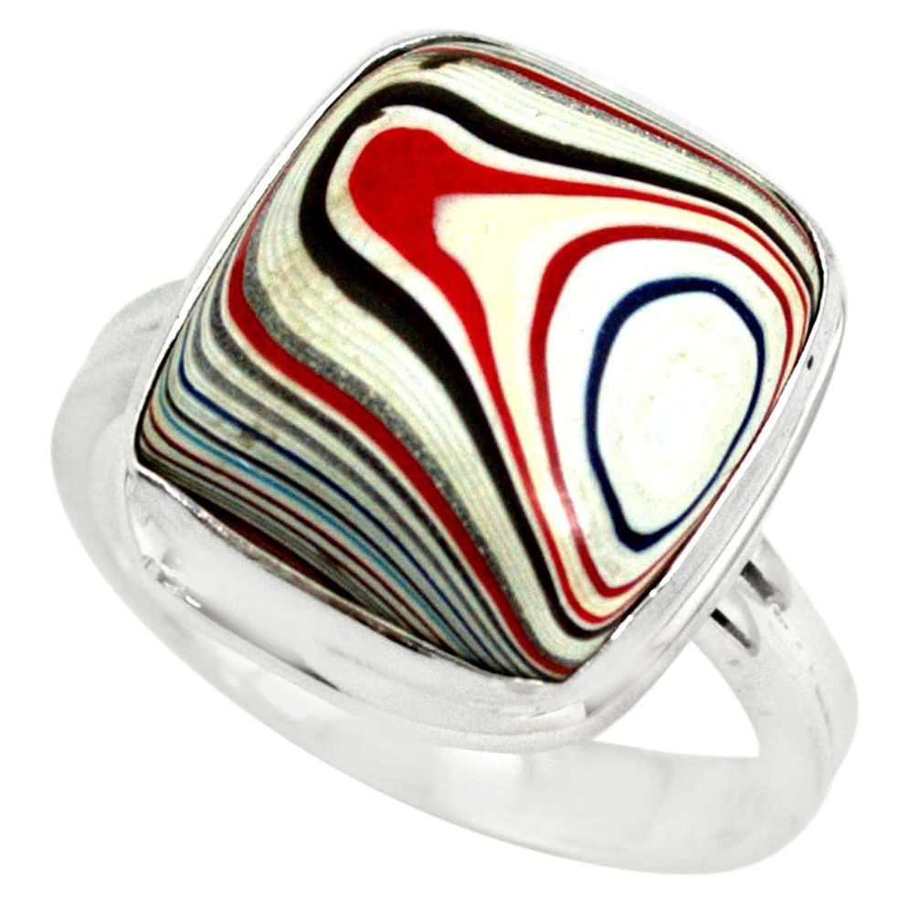 9.05cts fordite detroit agate 925 silver solitaire ring jewelry size 8 p79287