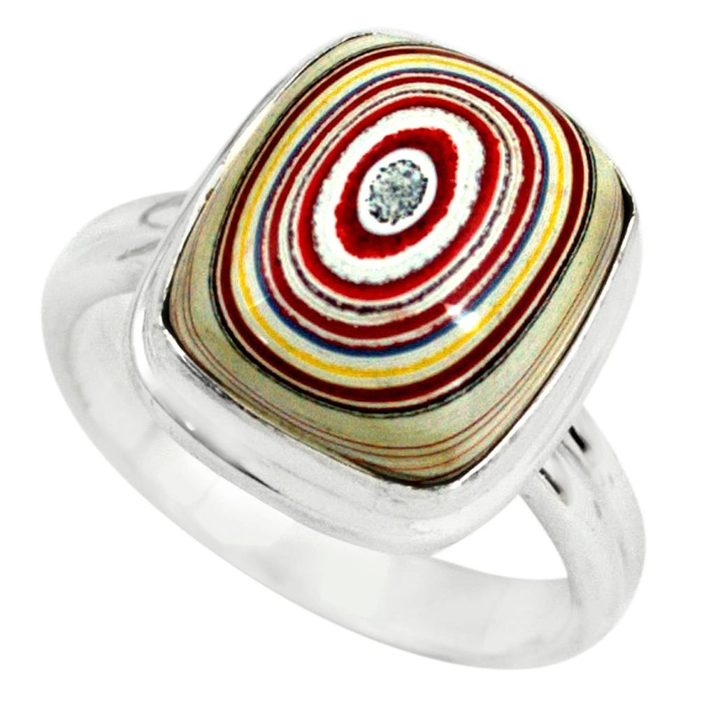 5.53cts fordite detroit agate 925 silver solitaire ring jewelry size 6.5 p79294