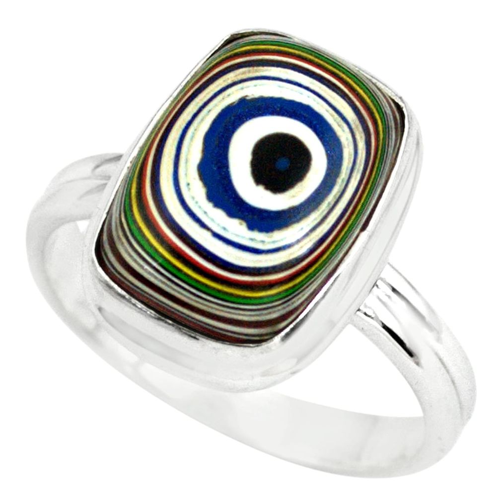 6.26cts fordite detroit agate 925 silver solitaire ring jewelry size 8.5 p79298