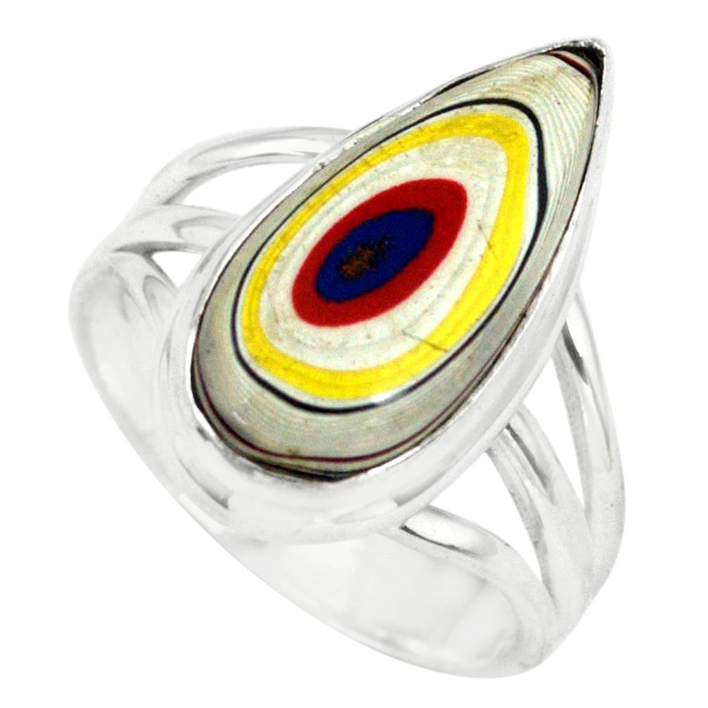 6.54cts fordite detroit agate 925 silver solitaire ring jewelry size 6.5 p79299