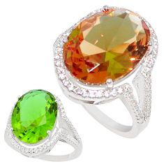 11.27cts green alexandrite (lab) topaz 925 sterling silver ring size 8 c1163