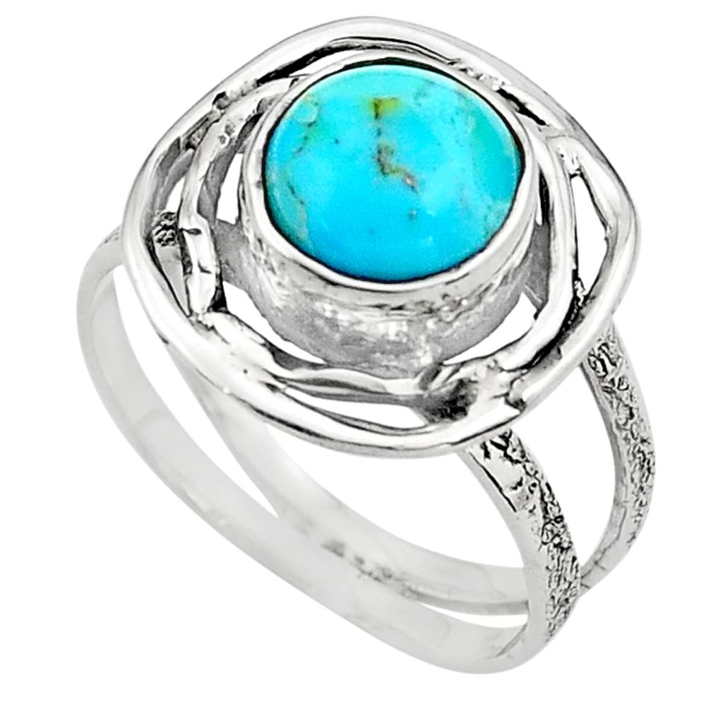 4.94cts green arizona mohave turquoise 925 silver solitaire ring size 9.5 p80931