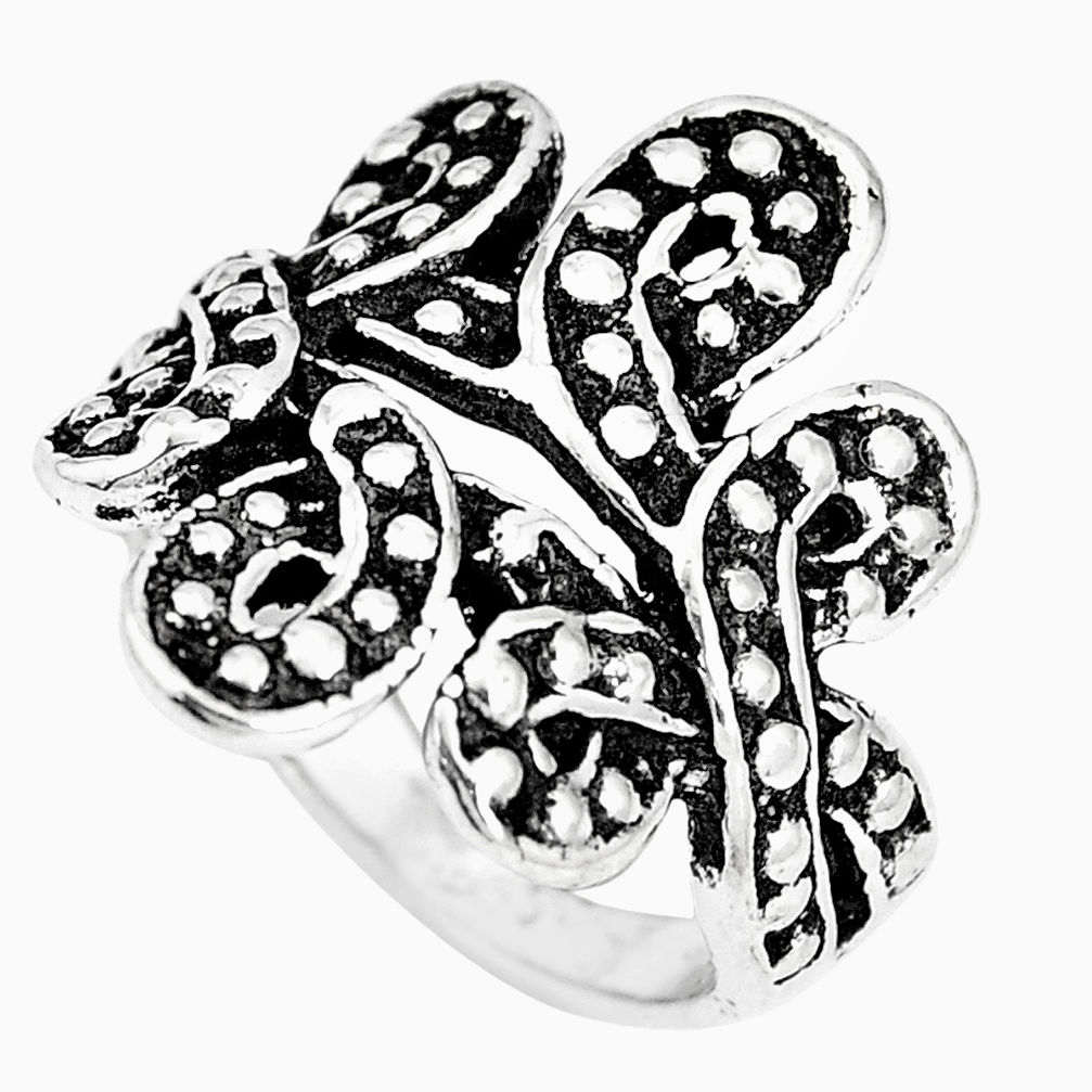 7.24gms indonesian bali style solid 925 sterling silver ring size 7 c5256