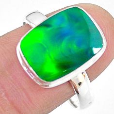 3.98cts (lab) northern lights aurora opal 925 silver handmade ring size 9 t23422