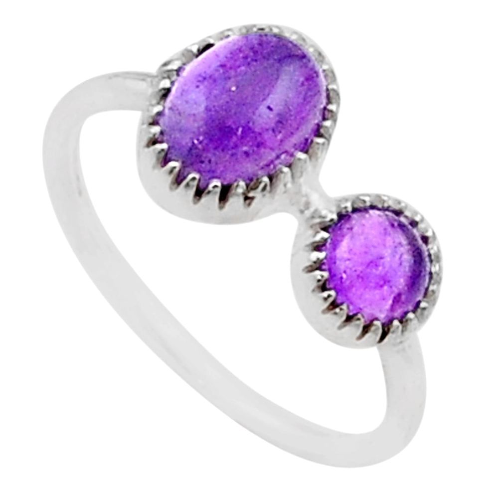 natural purple amethyst 925 sterling silver ring size 8 t60514