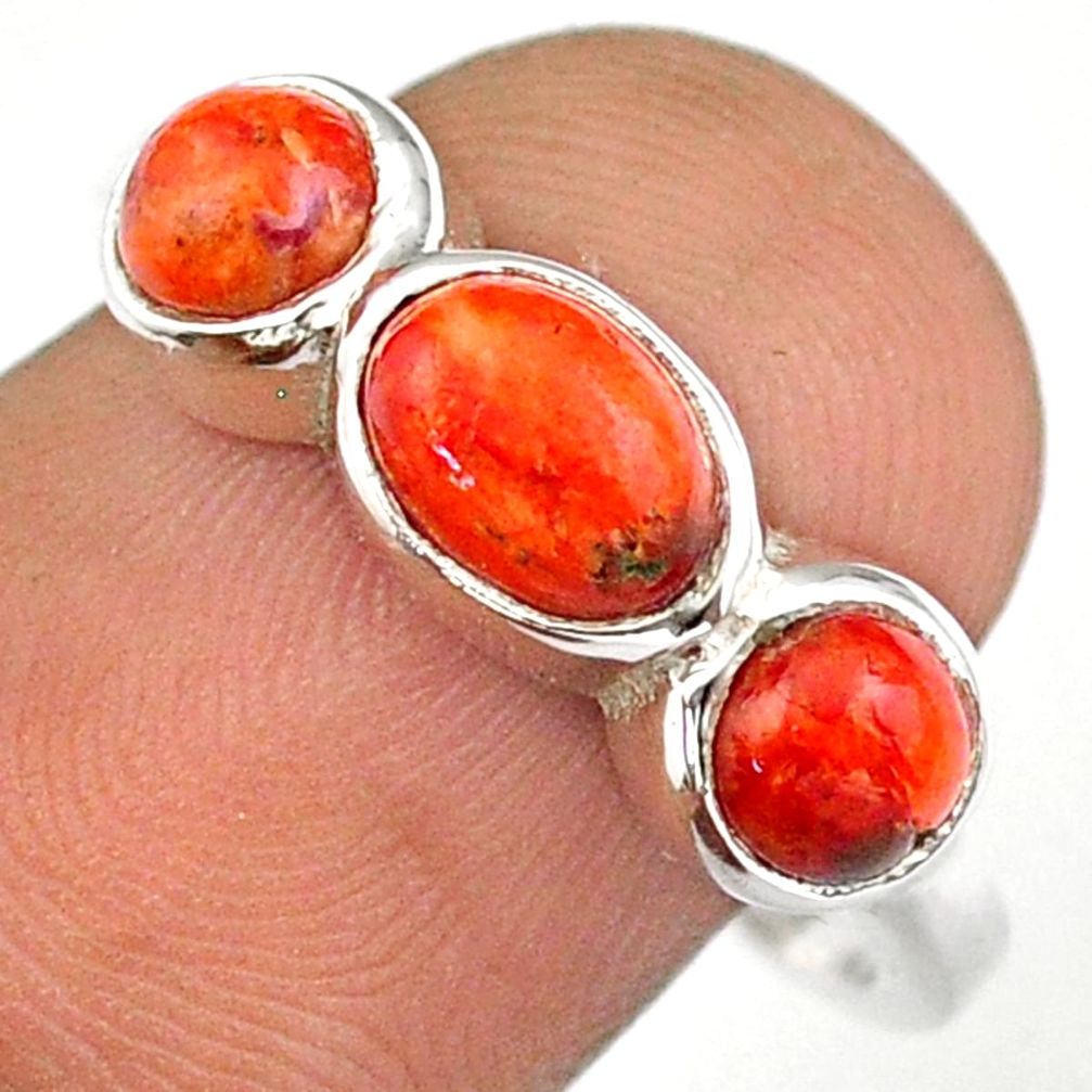 natural orange mojave turquoise 925 silver ring size 8.5 u7867