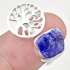 925 silver 6.60cts adjustable tanzanite rough tree of life ring size 7 u41886