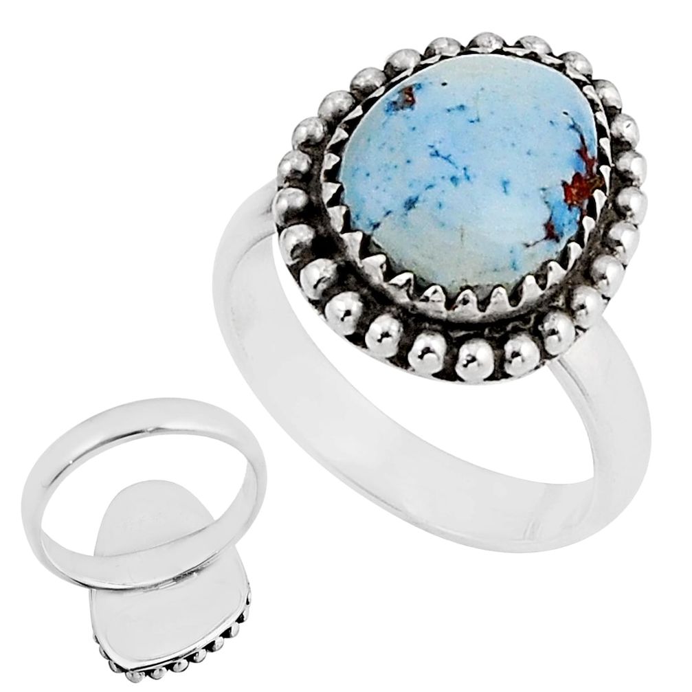 925 silver 5.80cts back close golden hills turquoise ring size 5.5 c31475