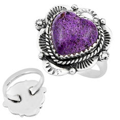 925 silver 6.54cts back close natural purpurite stichtite ring size 8 y38106