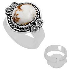 925 silver 4.88cts back close wild horse magnesite adjustable ring size 7 c33016