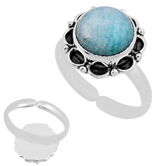 925 silver back closed amazonite (hope stone) adjustable ring size 6.5 n38703