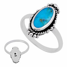 925 silver 1.72cts back closed arizona mohave turquoise ring size 7.5 n39528