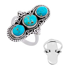 925 silver 7.22cts back closed arizona mohave turquoise ring size 7.5 n53509