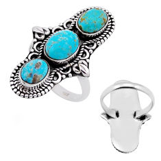 925 silver 7.24cts back closed arizona mohave turquoise ring size 7.5 n53515