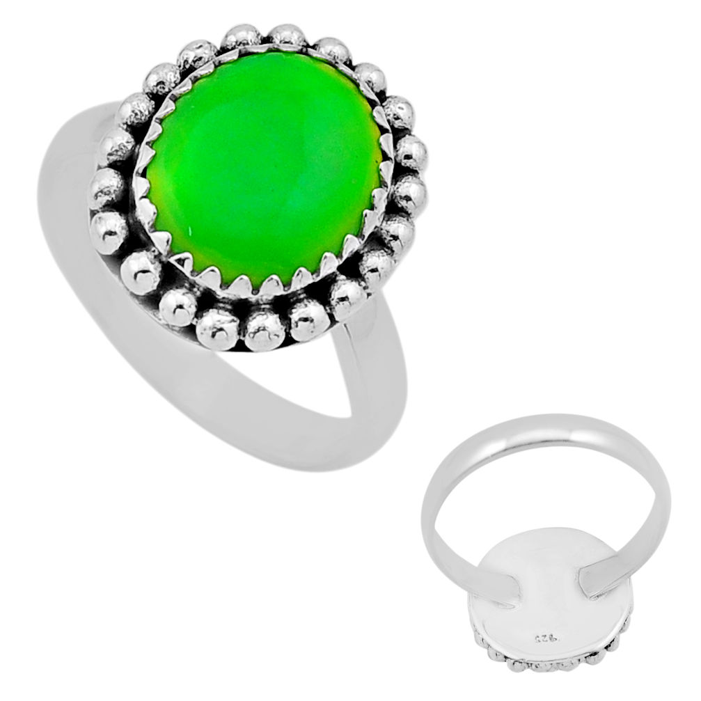 925 silver 3.51cts back closed fine volcano aurora opal oval ring size 8 n53797