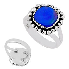 925 silver 2.78cts back closed fine volcano aurora opal ring size 6.5 n33892