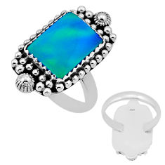 925 silver 4.61cts back closed fine volcano aurora opal ring size 6.5 n53774