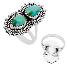 925 silver 4.29cts back closed green arizona mohave turquoise ring size 6 n53020
