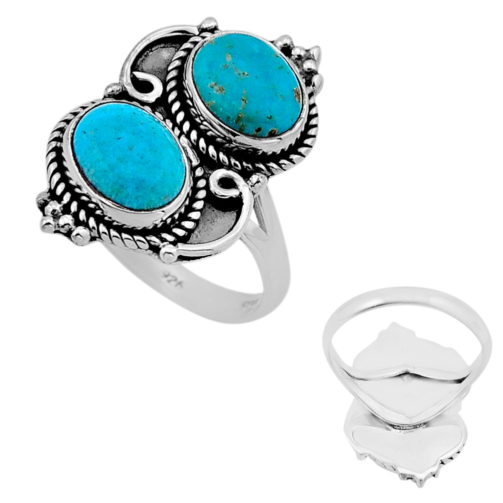 925 silver 5.44cts back closed green arizona mohave turquoise ring size 7 n53686