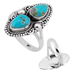 925 silver 4.27cts back closed green arizona mohave turquoise ring size 8 n48584
