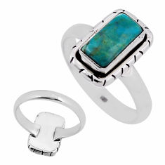 925 silver 2.02cts back closed natural mojave turquoise ring size 7.5 n36254