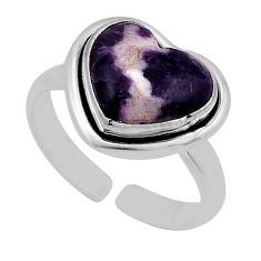 925 silver 5.35cts back closed natural lepidolite adjustable ring size 7 y92876