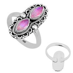 925 silver 4.01cts back closed natural moonstone marquise ring size 7.5 n53560