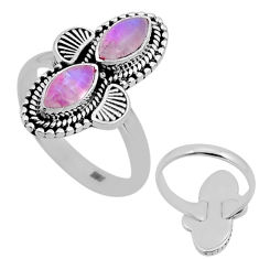 925 silver 4.07cts back closed natural moonstone marquise ring size 7 n52200