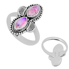 925 silver 3.97cts back closed natural moonstone marquise ring size 7 n53543