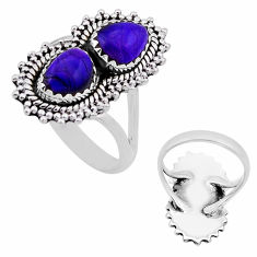 925 silver 4.11cts back closed purple copper turquoise fancy ring size 6 n53078