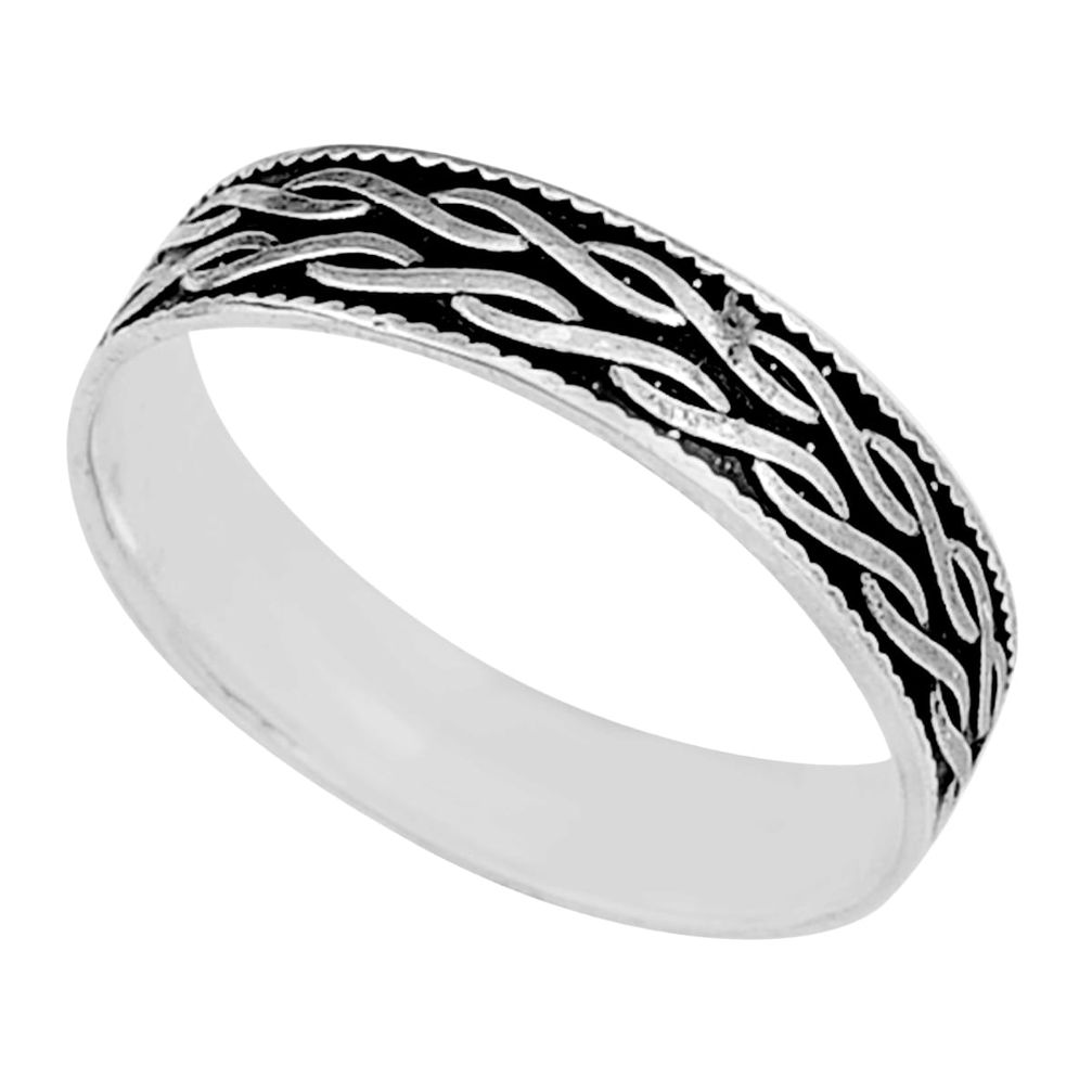 925 silver 3.26gms band indonesian bali style solid ring size 10.5 y36996