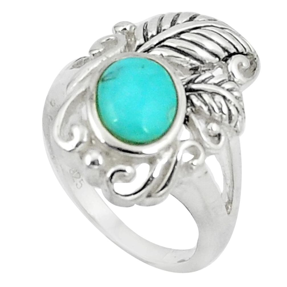 925 silver 2.76cts blue arizona mohave turquoise solitaire ring size 7 c10641