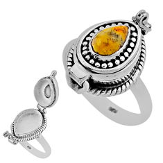 925 silver 1.56cts bumble bee australian jasper poison box ring size 7.5 n31997