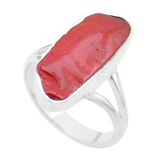 925 silver 7.25cts chakra healing natural jasper red fancy ring size 8.5 u46798