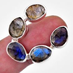 925 silver 16.17cts checker cut natural blue labradorite ring size 7.5 n52860