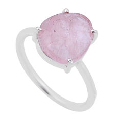 925 silver 5.20cts checker cut natural pink morganite fancy ring size 7 n48347