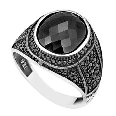 925 silver 6.89cts checker cut red garnet quartz topaz mens ring size 9.5 c28009