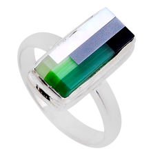 925 silver 5.53cts checker white pearl green chalcedony onyx ring size 9 n53418