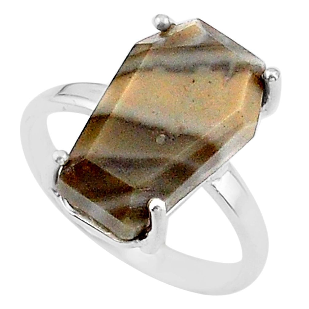 925 silver 7.66cts coffin solitaire natural imperial jasper ring size 7 t17404